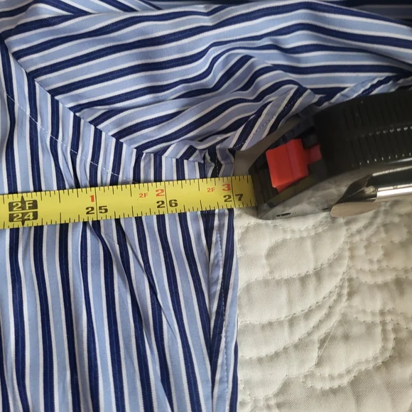 Ralph Lauren Navy Striped Button Down Shirt - Picture 13 of 14